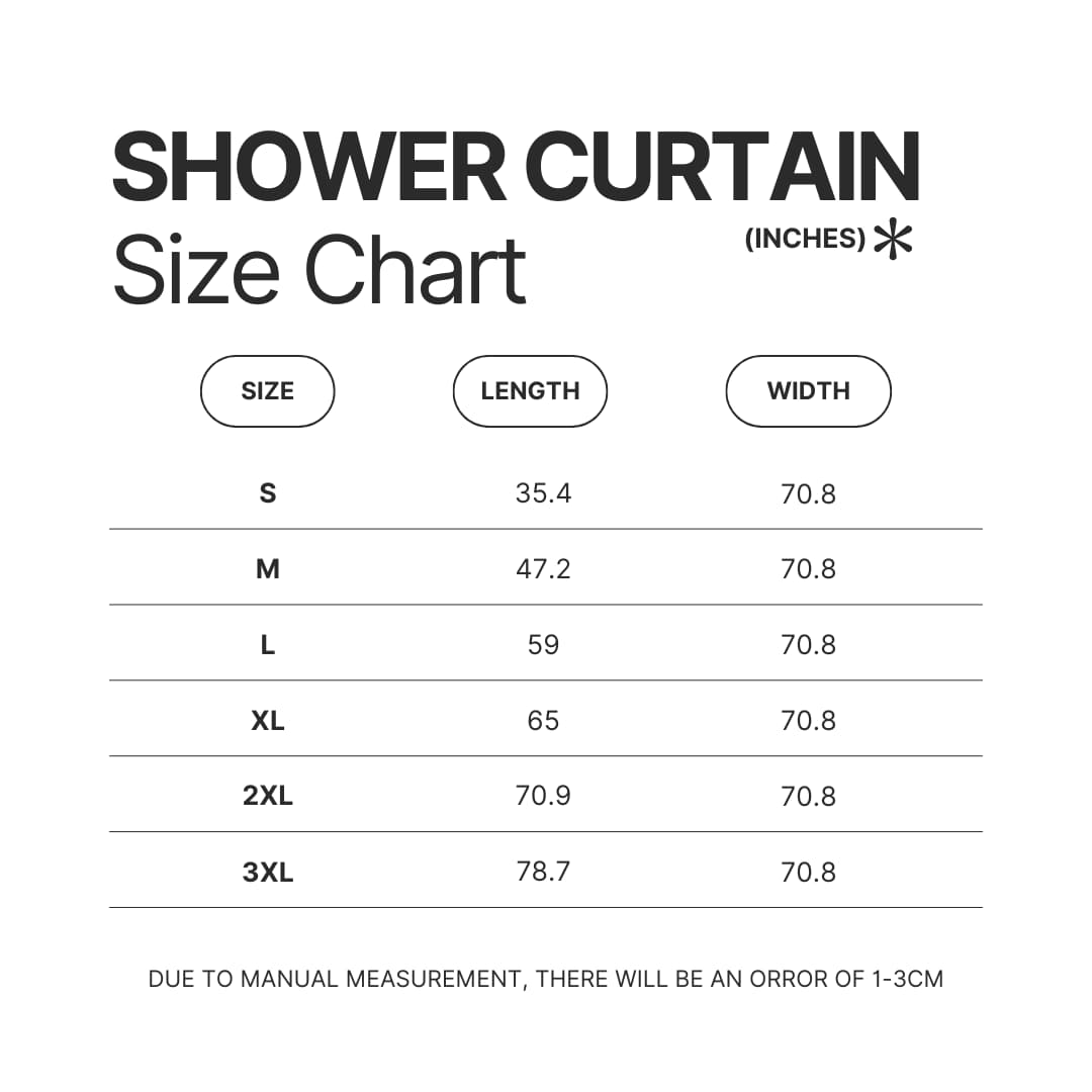 Shower Curtain Size Chart - Animal Crossing Merchandise