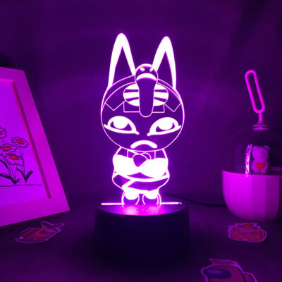 Animal Crossing Game Character Cleopatra 3D Led Night Lights Cool Gifts for Kids Bedroom Bedside Decoration 1 - Animal Crossing Merchandise